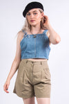 Vintage 90's Beige High Waist Mom Shorts