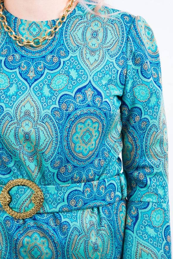 Vintage 70's Glittery Belted Dress