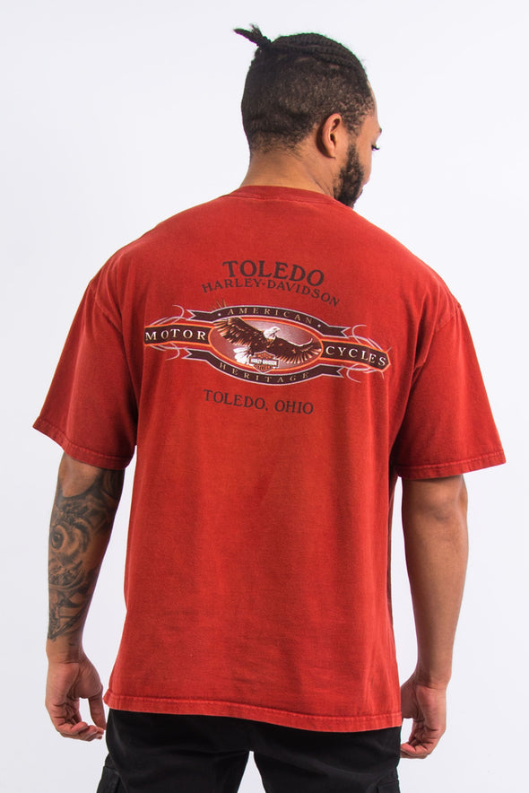 90's Harley Davidson Flame Print T-Shirt