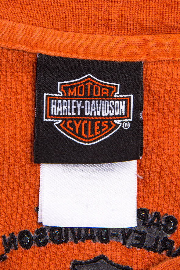 Vintage Harley Davidson Button Neck T-Shirt