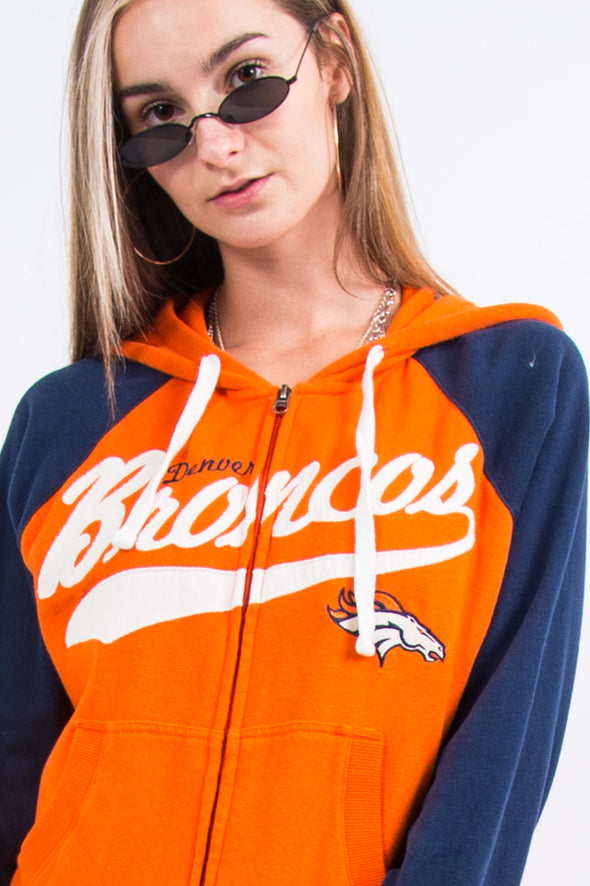 Denver Broncos Zip Through Hoodie Sweatshirt