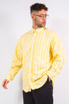 90s Yellow And White Striped Shirt