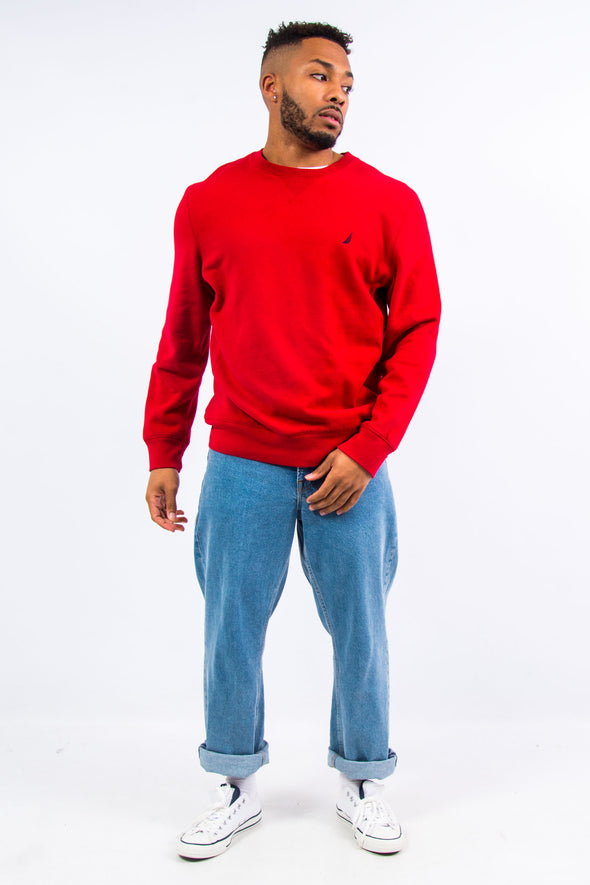 Nautica Red Crew Neck Sweatshirt