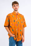 Vintage 90's Orange Patterned Shirt