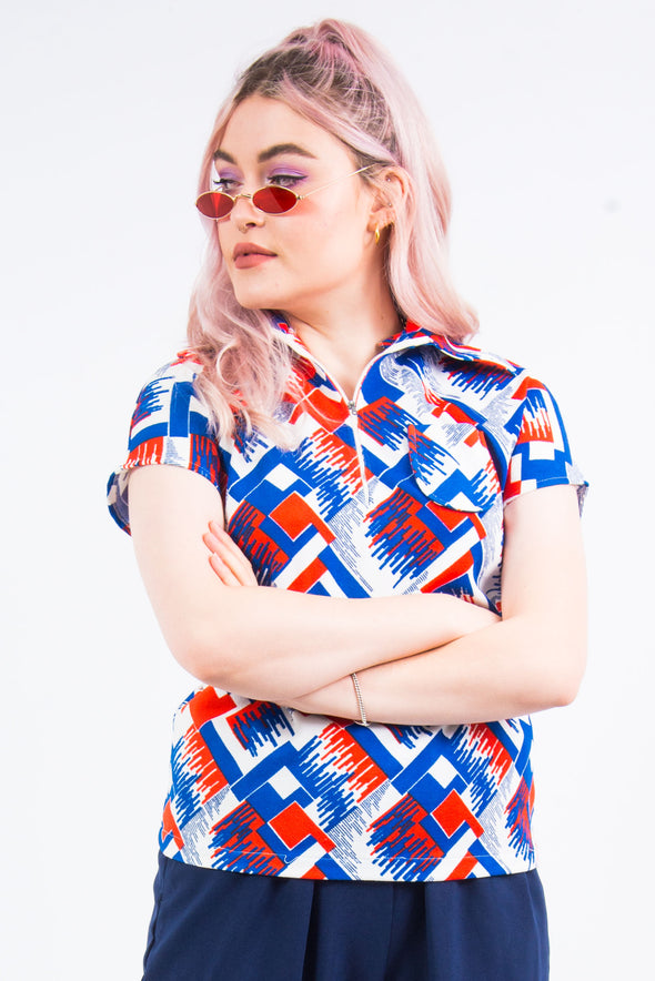 Vintage 70's Zip Collar Shirt