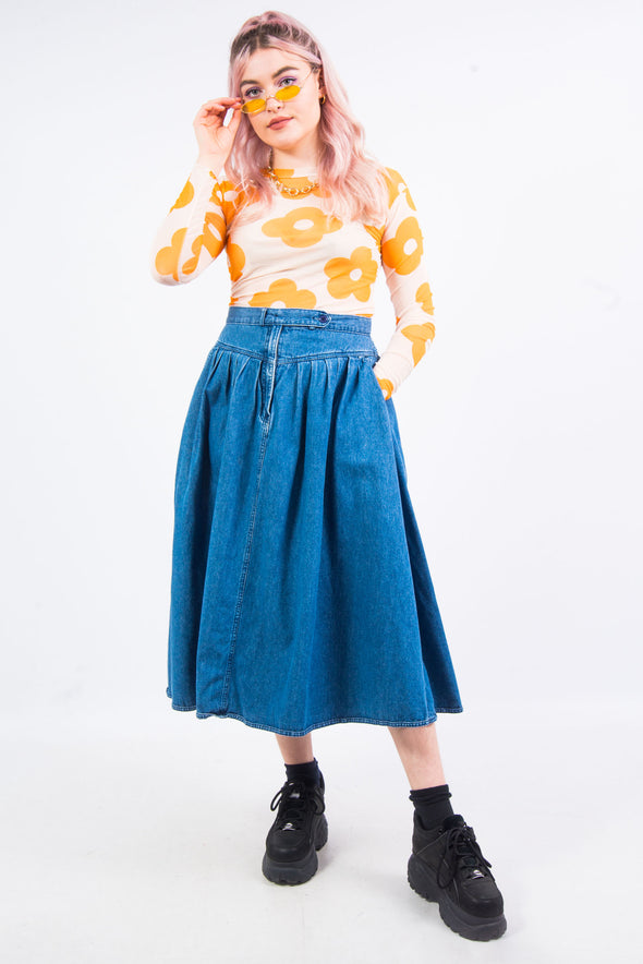 Vintage 90's Denim Midi Skirt