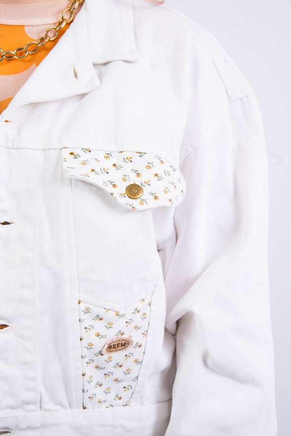 Vintage 90's Floral Detail Denim Jacket