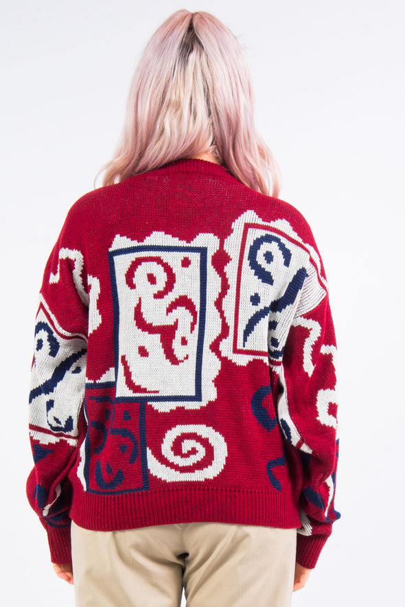 Vintage 90's Abstract Knit Jumper