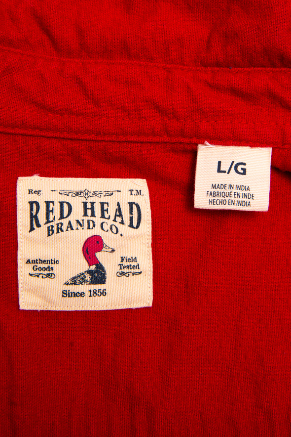 Vintage Plain Red Flannel Shirt
