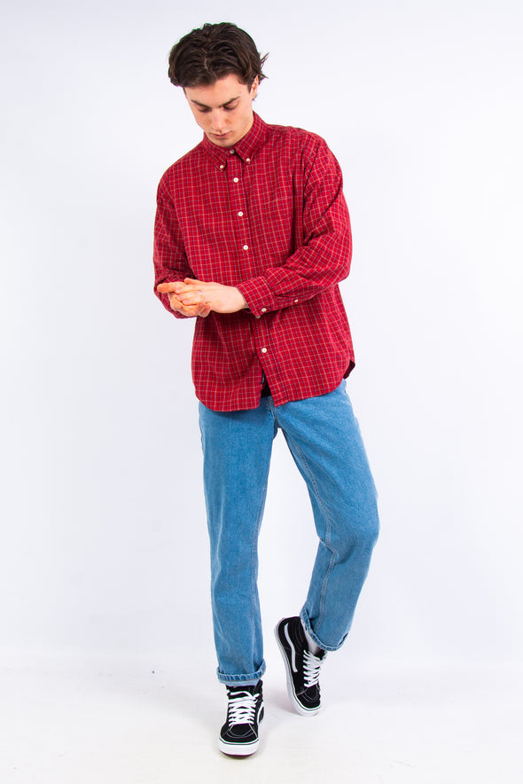Vintage Red Check Brushed Cotton Shirt
