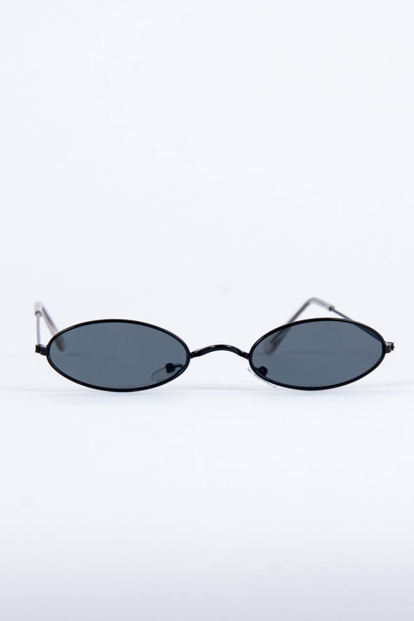 Y2K Rita Skinny Black Sunglasses