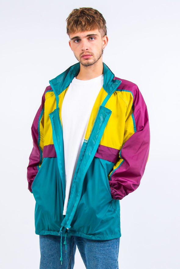90's Colourblock Waterproof Cagoule Jacket