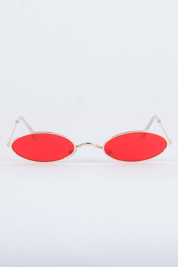 Y2K Rita Skinny Red Sunglasses - The Vintage Scene