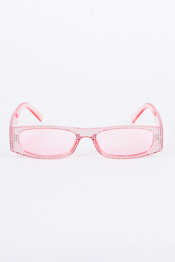 Y2K Kandy Pink Diamanté Sunglasses