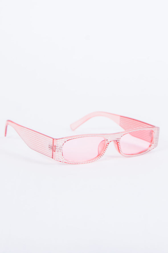 Y2K Kandy Pink Diamanté Sunglasses