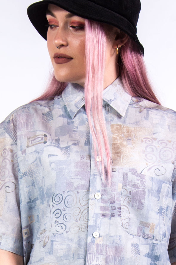 Vintage 90's Abstract Print Oversize Shirt