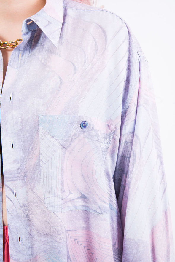 Vintage 90's Lilac Patterned Shirt