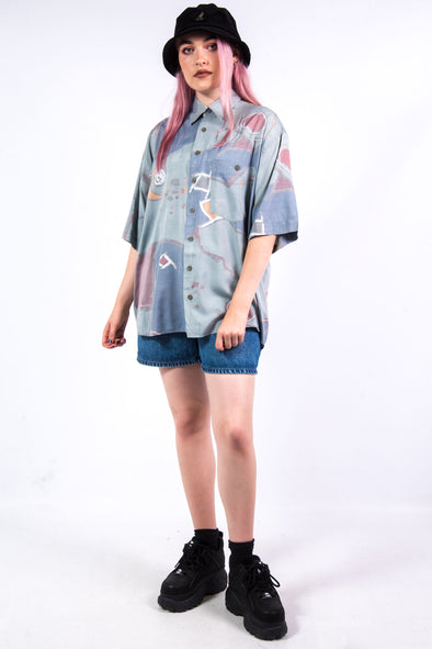 Vintage 90's Abstract Print Oversized Shirt