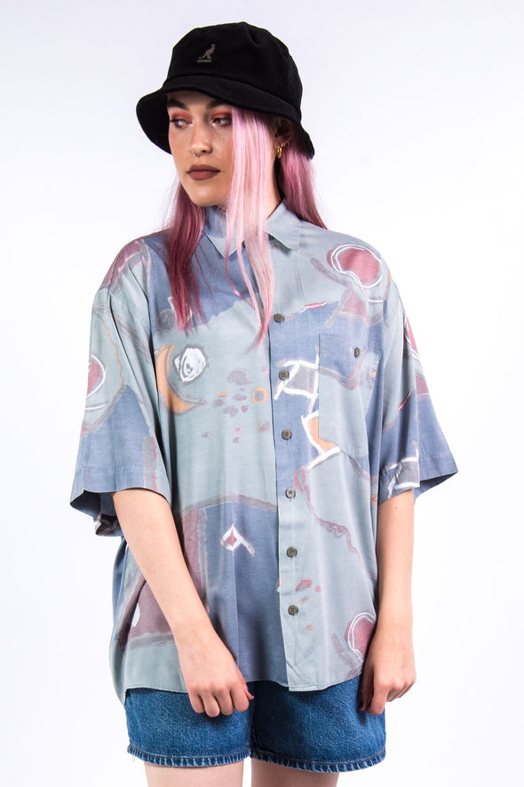 Vintage 90's Abstract Print Oversized Shirt