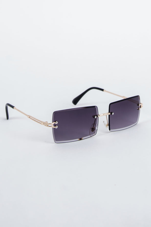 Y2K Lucie Black Rimless Sunglasses