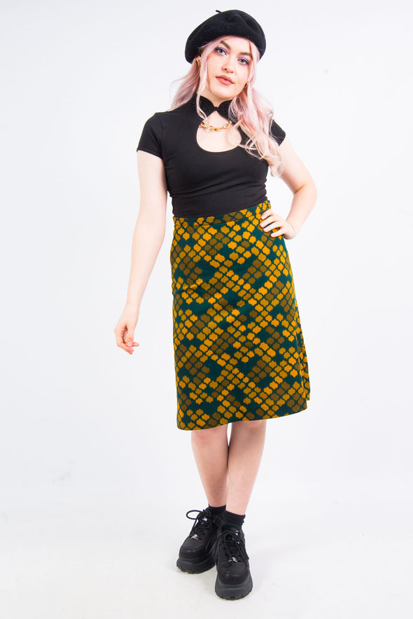 Vintage 70's Print Midi Skirt