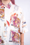 Vintage 90's Abstract Cat Print Shirt