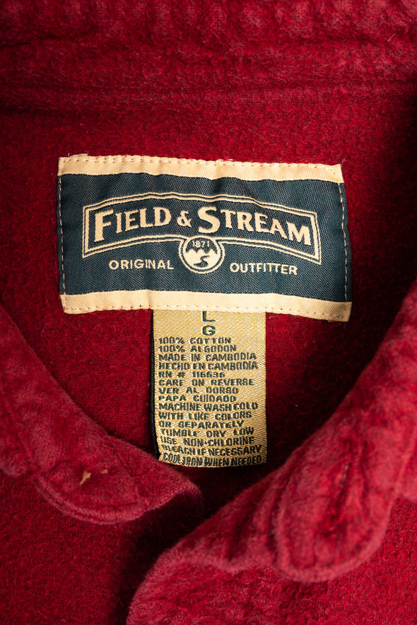 Vintage Plain Red Flannel Shirt