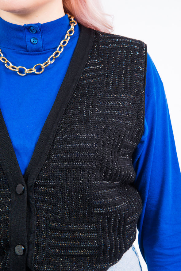 Vintage 90's Sparkle Knit Vest Waistcoat
