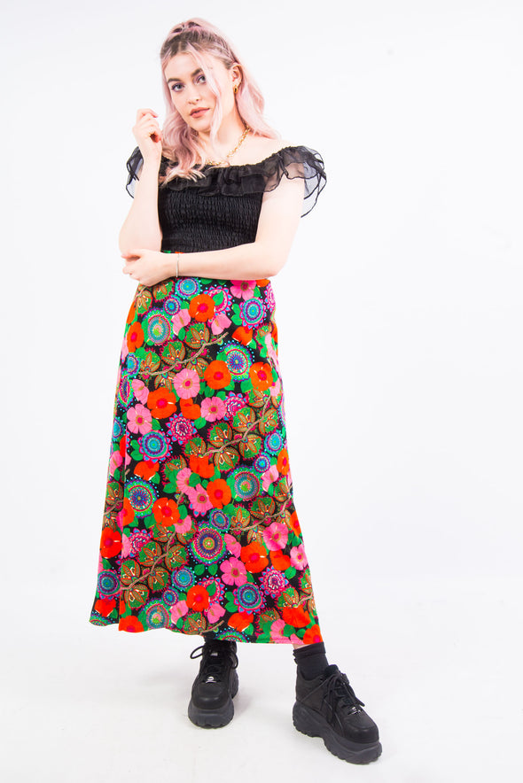 Vintage 70's Floral Maxi Skirt