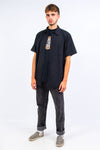 Vintage Plain Black USA Work Shirt