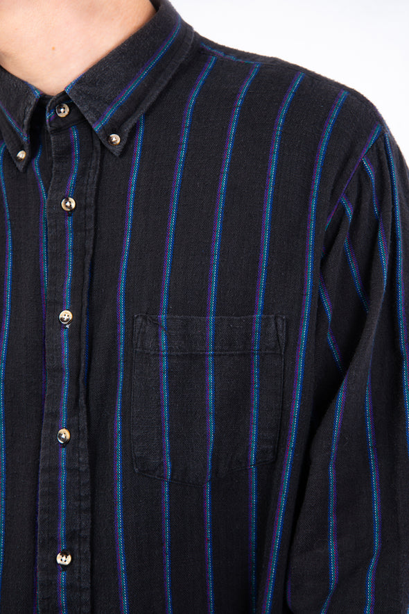 90's Vintage Stripe Pattern Shirt