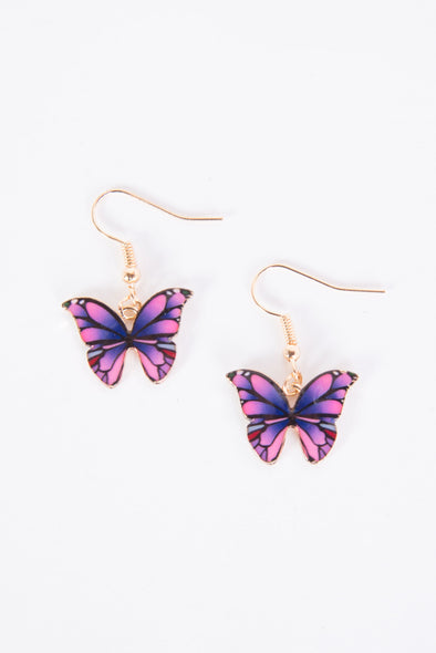 Cute Enamel Butterfly Earrings
