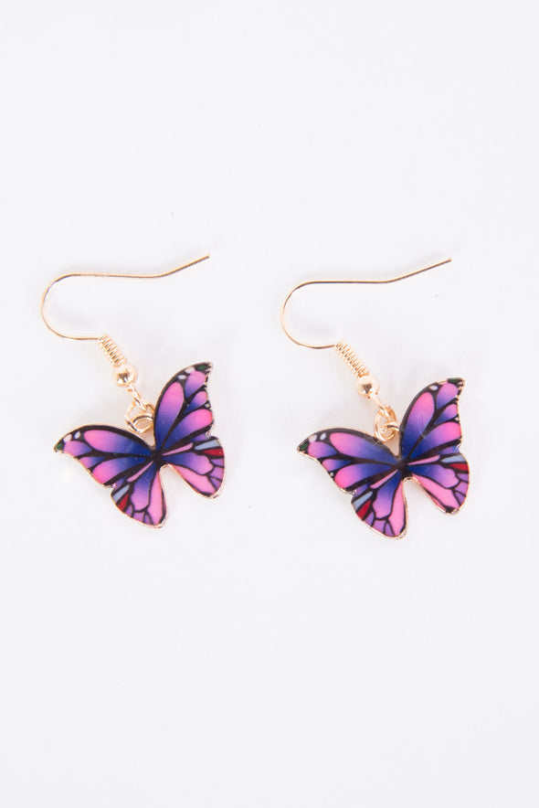 Cute Enamel Butterfly Earrings