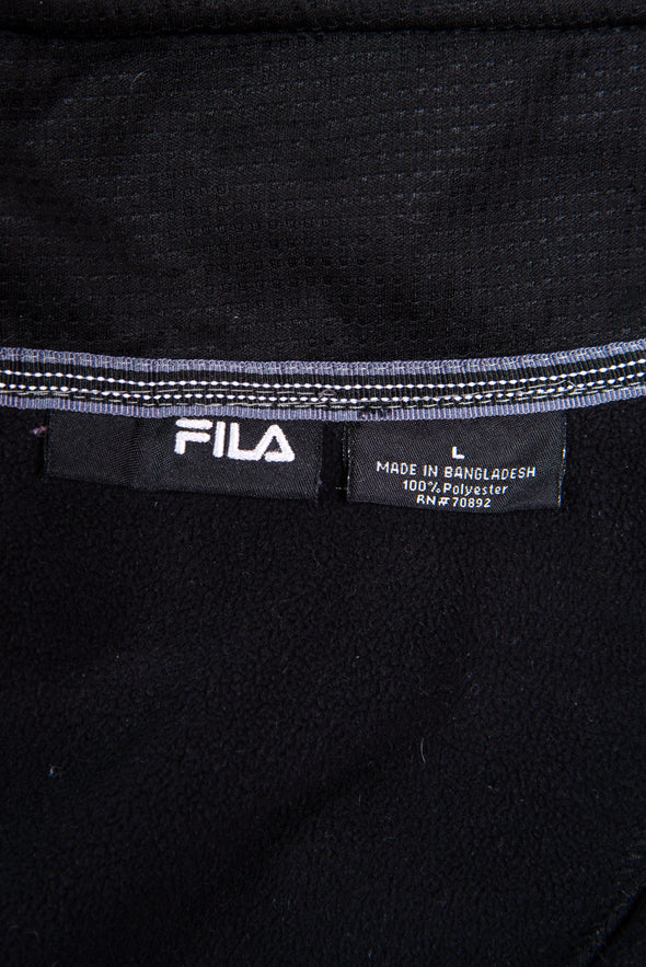 Y2K Fila Black 1/4 Zip Fleece