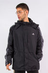 00's Adidas Black Padded Jacket Coat