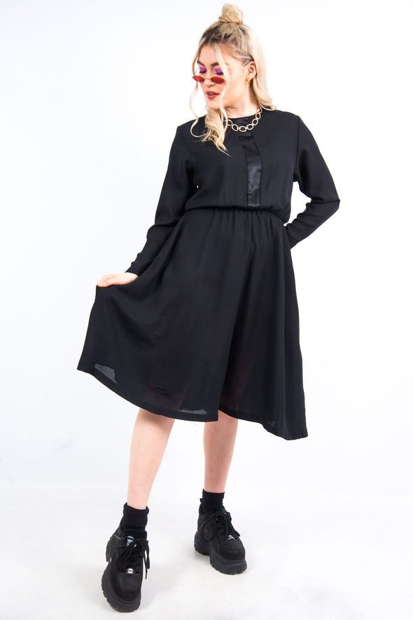 Vintage 80's Black Sheer Midi Dress