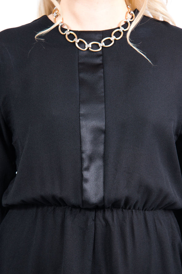 Vintage 80's Black Sheer Midi Dress