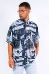 90's Abstract Pattern Short Sleeve Shirt