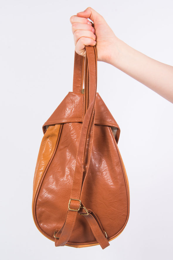 Vintage 90's Faux Leather Rucksack Backpack Bag