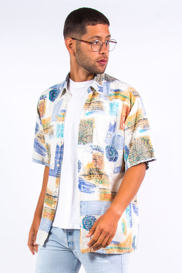 90's Abstract Pattern Woven Shirt