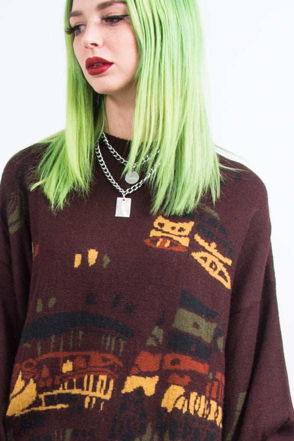 Vintage 90's Abstract Knit Jumper