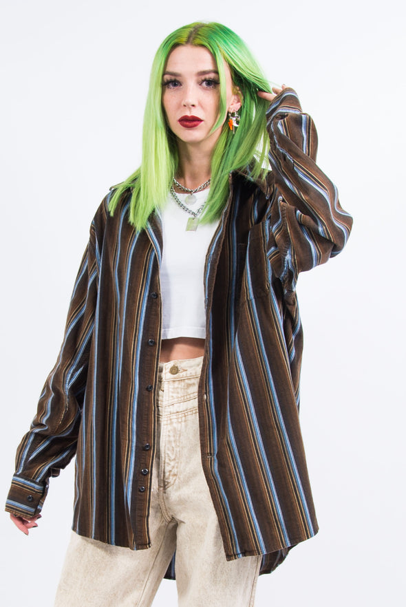 Vintage 90's Striped Cord Shirt