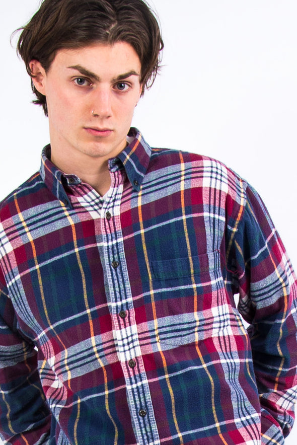 90's Vintage Checked Flannel Shirt