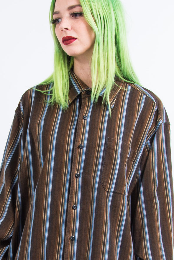 Vintage 90's Striped Cord Shirt