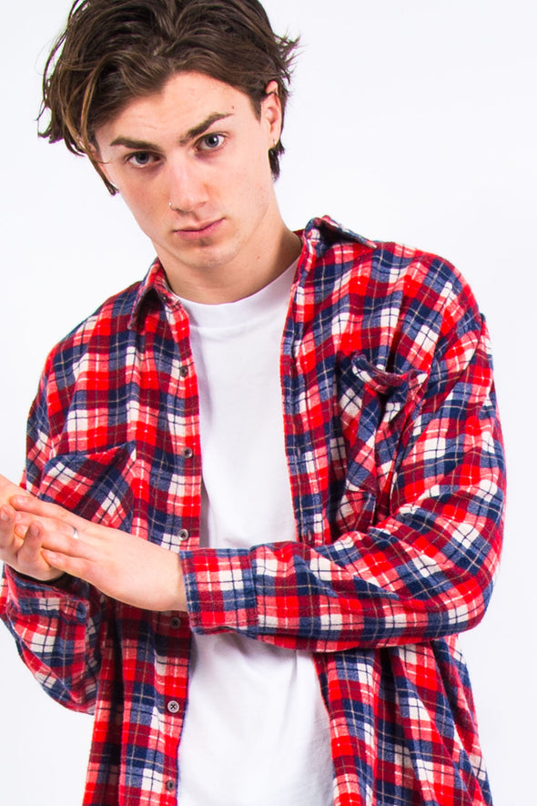 90's Vintage Check Flannel Shirt