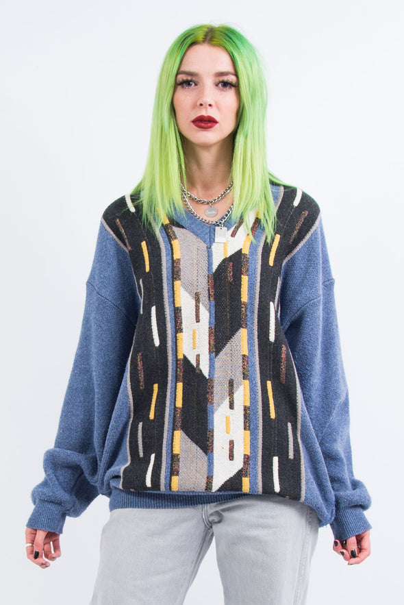 Vintage 90's Grandad Knit V-Neck Jumper