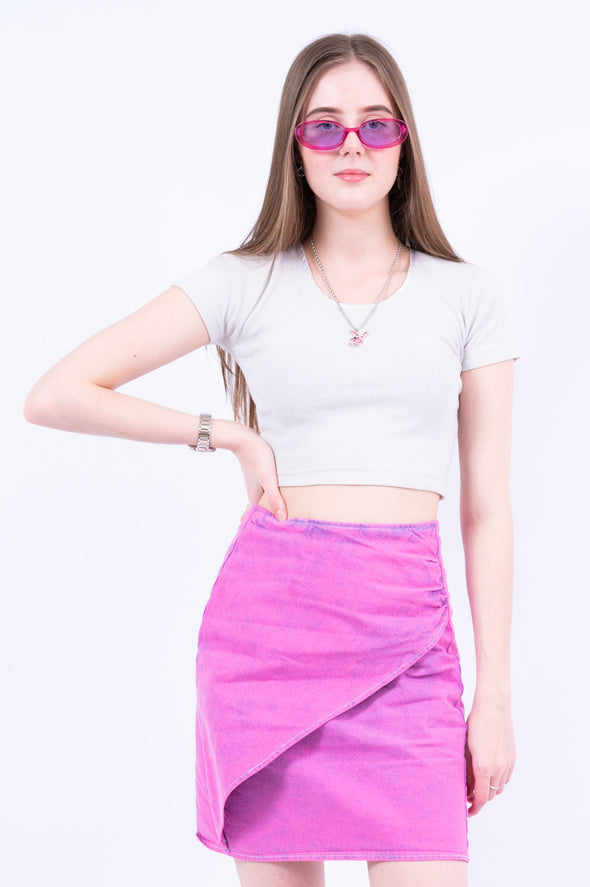 Vintage 90's Pink Denim Mini Skirt
