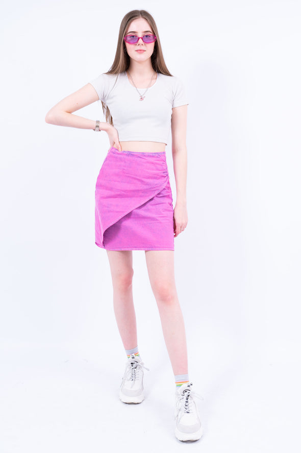 Vintage 90's Pink Denim Mini Skirt
