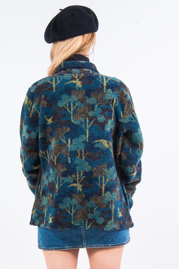 Vintage 90's Forest Print Fleece Jacket