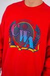Vintage 90s red crew neck USA college sweatshirt